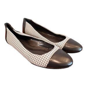 Brooks Brothers 346 Ballet flats black/white houndstooth women Size 7.5 7 1/2